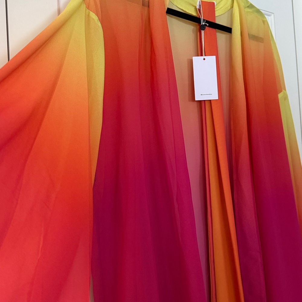 Lovers + Friends Vibrant Pink and Yellow Cape - Picture 4 of 6